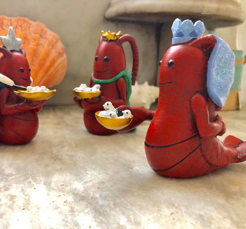 東方三博士公仔。(翻攝自FB@Lobster Nativity Scene）